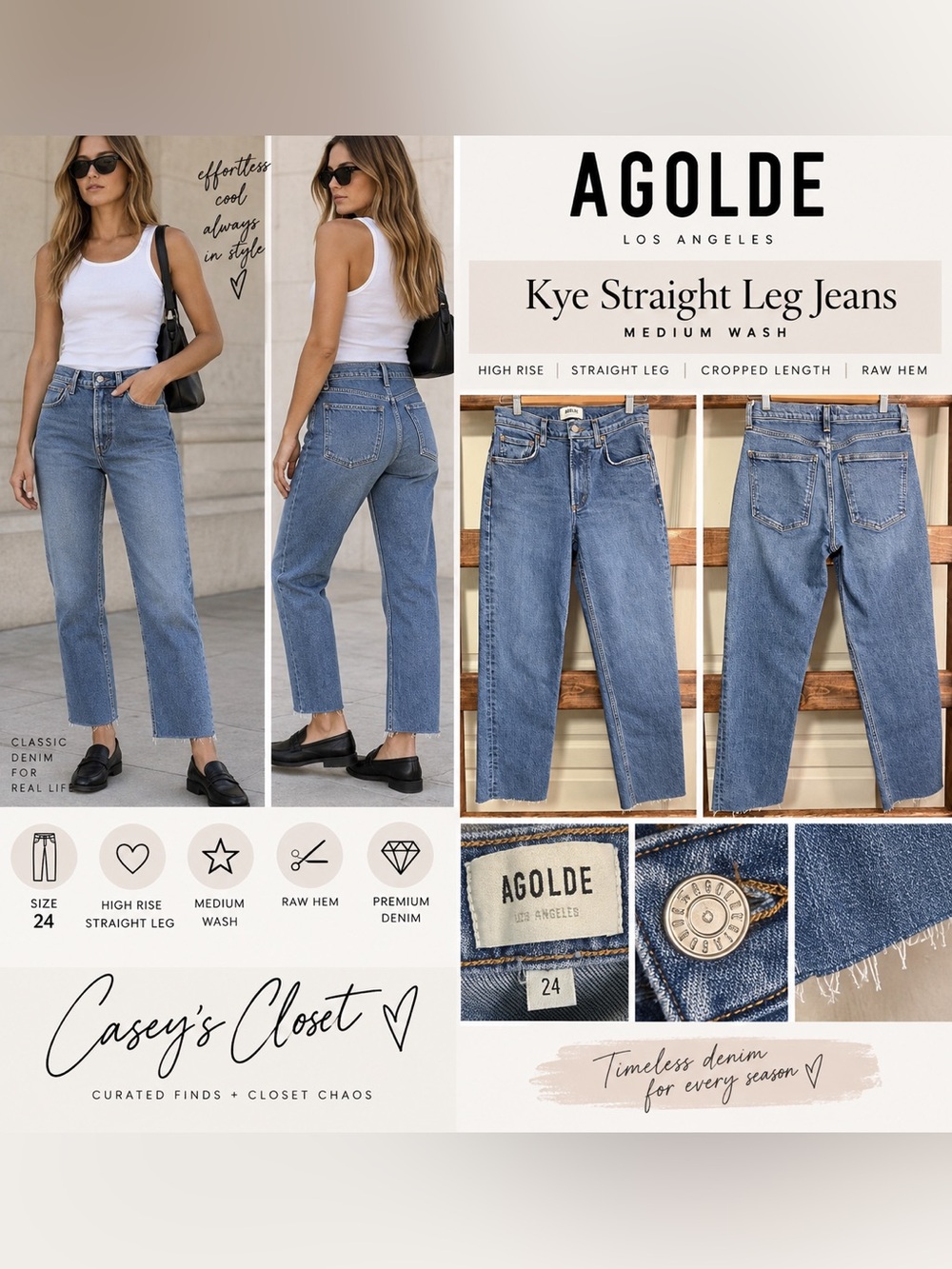 AGOLDE Kye Straight Leg Jeans | Size 24